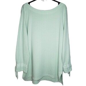Soft Surroundings Tunic w/Tie Sleeves Light Green - Size M